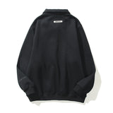 Fog Essentials Long Sleeve round Neck Sweatshirt Double Line Epoxy Alphabet plus Velvet Zip-up Turtleneck Sweater