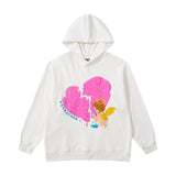 Mens Fall Outfits Three-Dimensional Printed Sweater Loose Hooded Cotton Hip-Hop Street