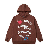 Mens Fall Outfits Three-Dimensional Printed Sweater Loose Hooded Cotton Hip-Hop Street