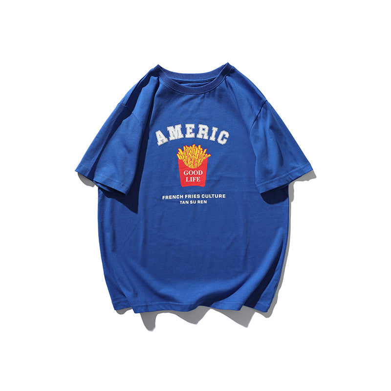 2022 Summer Man T Shirt French Fries Letter Printing