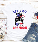 Let's Go Brandon T Shirt Briden Girl Printed Short Sleeve round Neck T-shirt