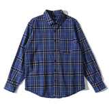 Men Shacket Long Sleeve Autumn Shirt Autumn Plaid Youth Casual Shirt