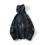 Mens Fall Outfits Ripped Washed Distressed Sweater Tie-Dyed Pullover Hip Hop Hooded Top
