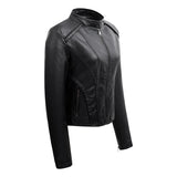 Hot Pink Motorcycle Jacket Autumn and Winter Leather Women's Slim Short Stand Collar Coat PU Leather Jacket Motorcycle Clothing