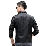 80 'S Leather Jacket Spring And Autumn Men 'S Leather Jacket Slim Fit Youth Lapels Casual Motorcycle PU Leather Jacket Jacket