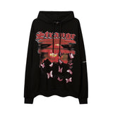 Mens Fall Outfits Portrait Printing Terry Hooded Sweater Couple Loose Top