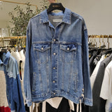 Pearl Jean Jacket Vintage Denim Jacket Women's Back Printed Letters Jacket