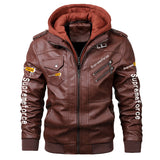 1970 East West Leather Jacket Men's Spring and Autumn Motorcycle Men's Large Size Pu Jacket
