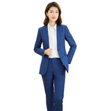 Women Pants Suit Uniform Designs Formal Style Office Lady Bussiness Attire Plaid Fashion Business Two-Piece Suit Female