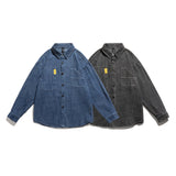 Men Shacket Long Sleeve Autumn Shirt Autumn Fashion Loose-Fitting Long Sleeves Shirt