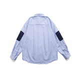 Men Shacket Long Sleeve Autumn Shirt Autumn Color Contrast Patchwork Long Sleeve Shirt Neutral Cityboy Striped Shirt