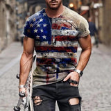 Tactics Style T Shirt for Men Summer and Autumn round Neck Cap Loose Short Sleeve T-shirt