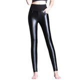 Leather Leggings Women's Leggings Autumn Washed PU Leather Pants