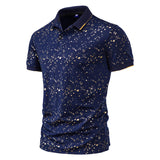 Men Shirt Fashion Slim Fit Shirt Short Sleeve Shirt Large Size Casual Top Summer Men's Fashion Print Short Sleeve Lapel T-shirt