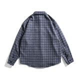 Men Shacket Long Sleeve Autumn Shirt Plaid Shirt Loose Casual Jacket