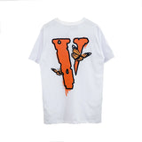 Vlone Large V Short Sleeve Splashed Ink Printing Simple Fog Fashion Brand Men's and Women's Tshirt Tee Shirt