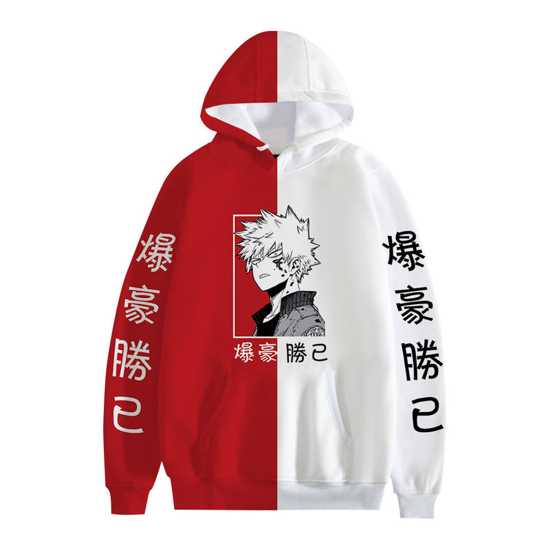 Split Hoodie Demons and Angels Hero Academy Two-Tone Hooded Pullover