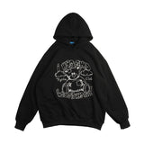 Men Fall Outfits Vintage Bear Embroidered Hooded Sweater Hip Hop Loose Couple Casual Jacket
