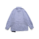 Men Shacket Long Sleeve Autumn Shirt Autumn Loose Striped Shirt Contrast Color Long Sleeves Shirt Coat