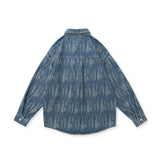Men Shacket Long Sleeve Autumn Shirt Autumn Jacquard Denim Long Sleeve Loose Shirt Men