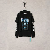 Autumn And Winter Mona Lisa Portrait Fake Two-Piece Hooded Sweater