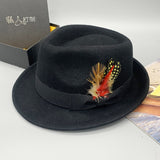 Fedora Hat Jazz Wool Top Hat Universal Warp Knitting Monochrome Performance Cap