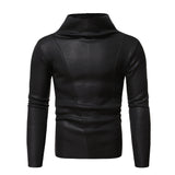 Men's Autumn and Winter Pullover Hoodie Men's Autumn and Winter Micro Velvet Lined Turtleneck T-shirt