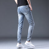 Man Spring Summer Jeans Spring Slim-Fitting Stretch Light Blue Skinny Jeans Men's Jeans