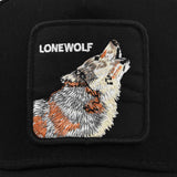 Wolf Print Cap Animal Embroidery Baseball Cap Animal Wolf Embroidered Hat Mesh Peaked Cap Curved Brim Visor Mesh Cap