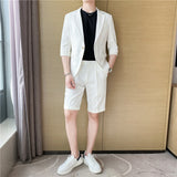 Men Suit Half Sleeve Two-Piece Set