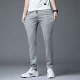 Mens Formal Suit Trousers Straight Leg Office Stretch Slim Fit Suit Pants Summer Pants Bottoms Summer Thin Elastic Waist Slim Stretch Tapered Casual Pants Men's Pants