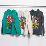 Kanye West Hoodie Hip Hop Skateboarding Sesame Street Cartoon Printed Men's and Women's Couple Hooded Sweater Hoodie Fleece-Lined Men's