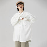 Men Shacket Long Sleeve Autumn Shirt Autumn Solid Color Simple Cityboy Youth Shirt