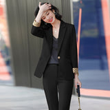 Women Pants Suit Uniform Designs Formal Style Office Lady Bussiness Attire Red Spring and Autumn Fashion Formal Wear Workwear