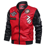 Two Tone Leather Jacket Winter Men's Motorcycle Leather Coat Men's Jacket Leather Coat