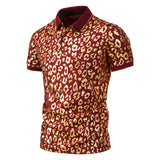 Men Shirt Fashion Slim Fit Shirt Short Sleeve Shirt Large Size Casual Top Summer Men's Fashion Print Short Sleeve Lapel