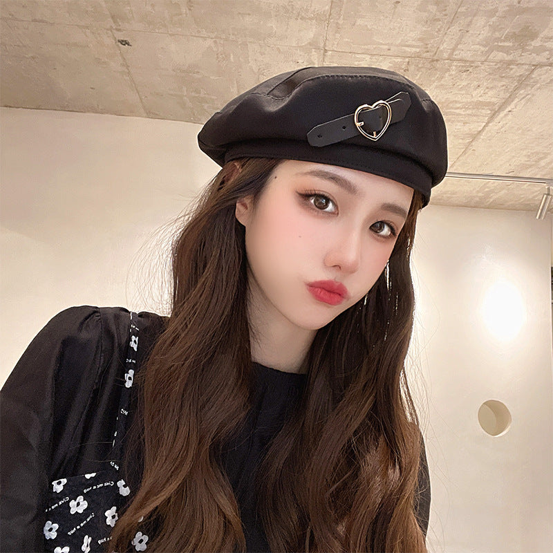 Beret Hat Female Autumn Winter Retro Elegant Graceful Painter Cap