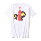 A Ape Print T Shirt Summer Cartoon Anime Print Plus Size Loose Short Sleeve T-shirt