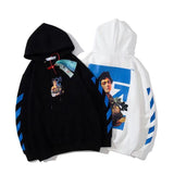 Autumn And Winter Women Holding Flowers Basket Pattern Velvet Padded Hooded Sweatshirt