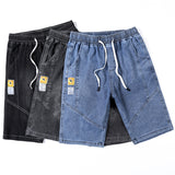 Mens Jean Shorts Denim Shorts Men's Fashion Loose Fifth Pants Middle Pants Men's Drawstring Trendy Breeches