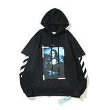 Autumn Printed Hooded Fake Two Pieces Sweater Loose Men 'S And Women 'S Coat