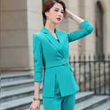 Women Pants Suit Uniform Designs Formal Style Office Lady Bussiness Attire White Business Suit Coat Spring And Autumn Slim Fit Suit