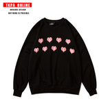 Mens Fall Outfits Love Long Sleeve T-shirt Autumn and Winter Loose Round Neck Sweater