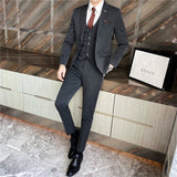 Mens Graduation Outfits Men's Suit Business Professional Formal Wear Handsome Groomsman Suit Groom Wedding Suit Youth Korean Slim-Fitting Suit