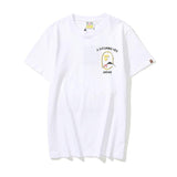 A Ape Print T Shirt Summer Golden Printing Plus Size Loose Short Sleeve T-shirt