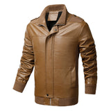 Hand Painted Leather Jackets Men's Coat Fleece-Lined Thickened Winter Leather Jacket Men's Motorcycle Clothing Leather Jacket Pu