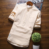 Men's Large Size Retro Sports Summer Short Sleeve Shirt Men's Three-Quarter Sleeve Shirt Cotton Linen Breathable Half Sleeve Men's Large Size Top Men Spring Hoodie