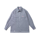 Men Shacket Long Sleeve Autumn Shirt Spring Striped Long Sleeve Shirt Men's Spring Leisure Top