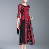 Russian Style Dress Women's Autumn Dress
