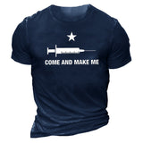 Man T Shirt Black round Neck Loose Print